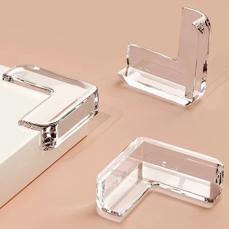 4-12PC L-shaped Table Protectors Corner Baby Safety Soft Rubber Anti-collision Strip Transparent Anti Collision Soft Guard