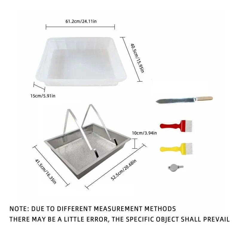 Uncapping Tank with Stainless Steel Screen Beekeeping Equipment Honey Uncapping Tray for Honeycomb