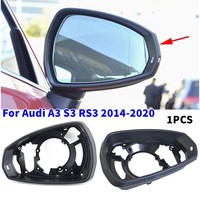 For Audi A3 S3 RS3 2014 2015-2020 Car Rearview Mirror Rain Eyebrow Protector Cover Rainproof Frame ABS Mirror Replacement Part