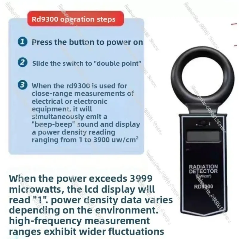 RD9300 EMF Meter Electromagnetic Field Radiation Detector, High Low Frequency Dual Mode Tester for Home Office EMF Safety