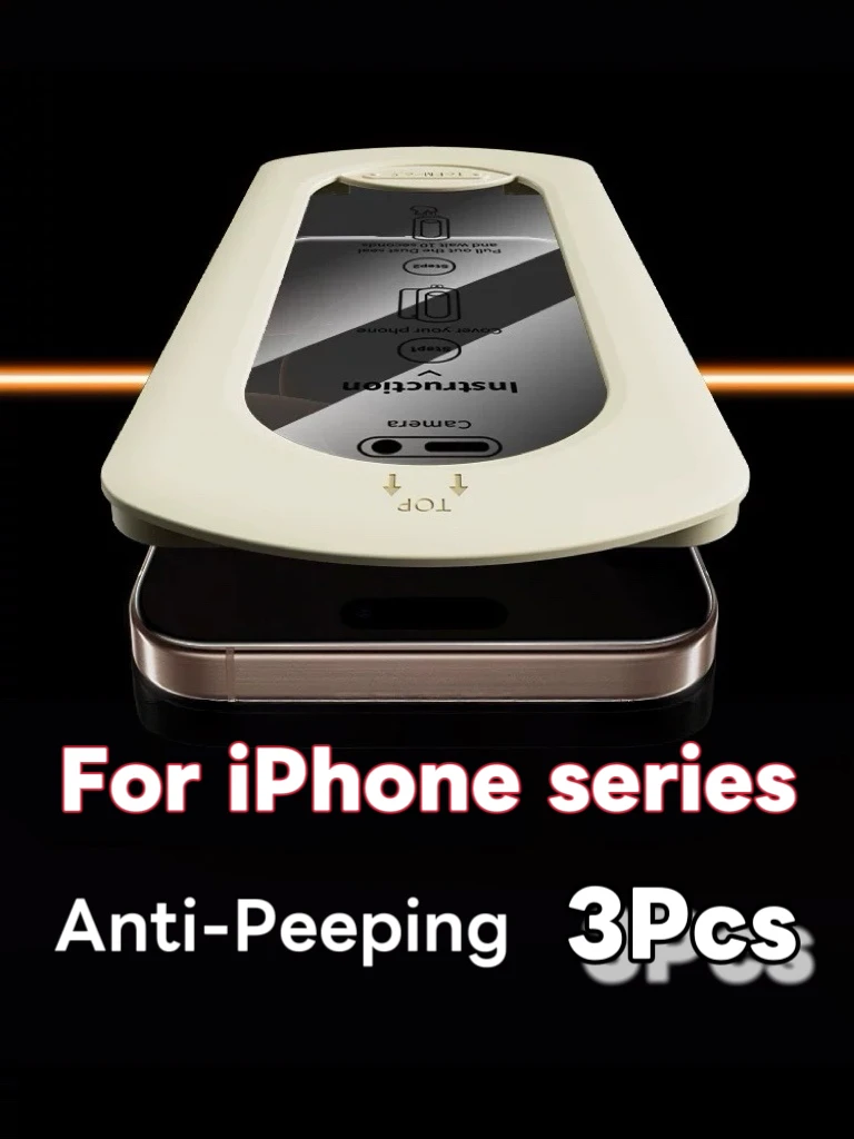 

3Pcs Privacy Screen Protector Anti Spy Tempered Glass For iPhone 17 16 15 14 13 12 11 Pro Max Plus Xs Xr HD