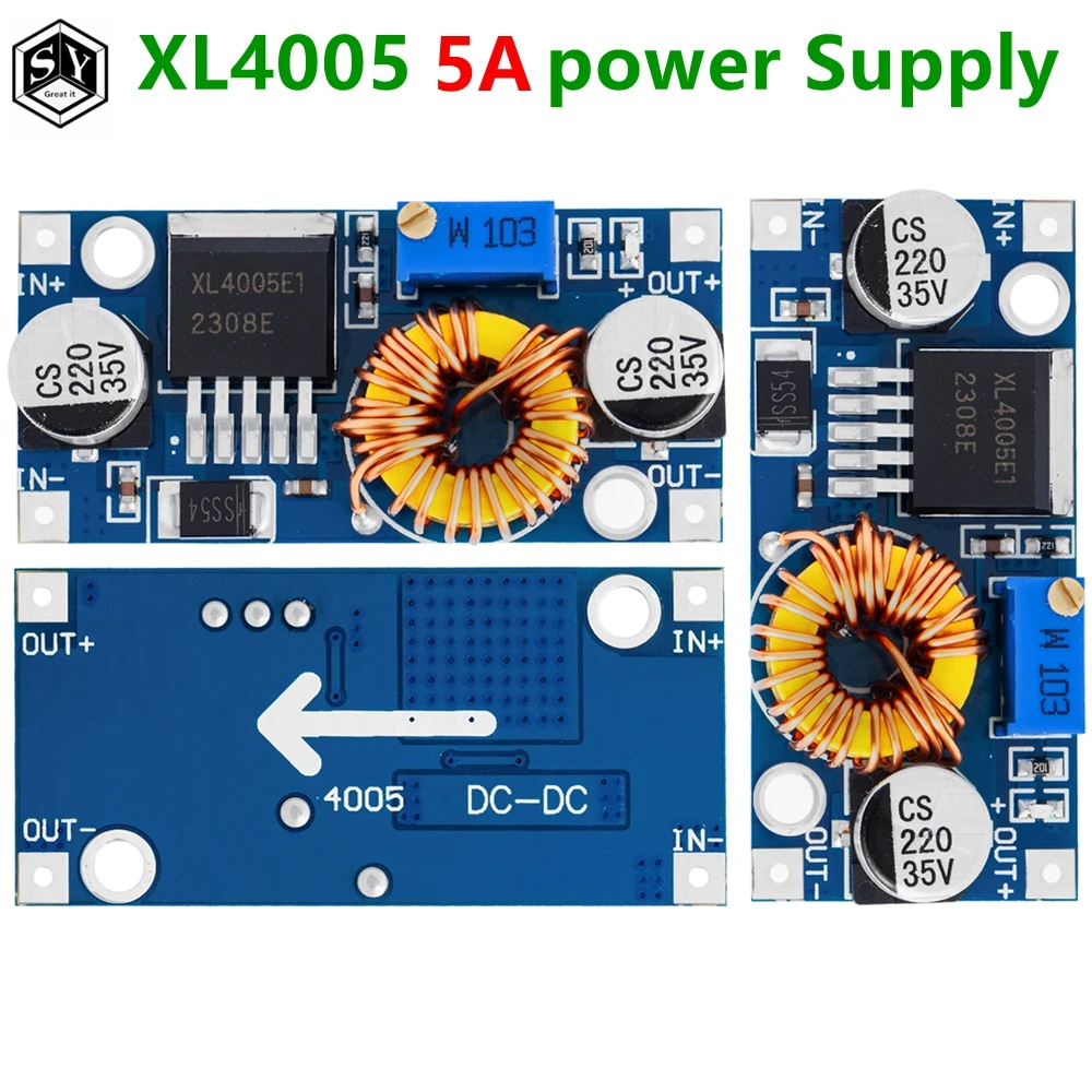 1PCS XL4005 DSN5000 Beyond LM2596 DC-DC adjustable step-down 5A power Supply module,5A Large current Large power