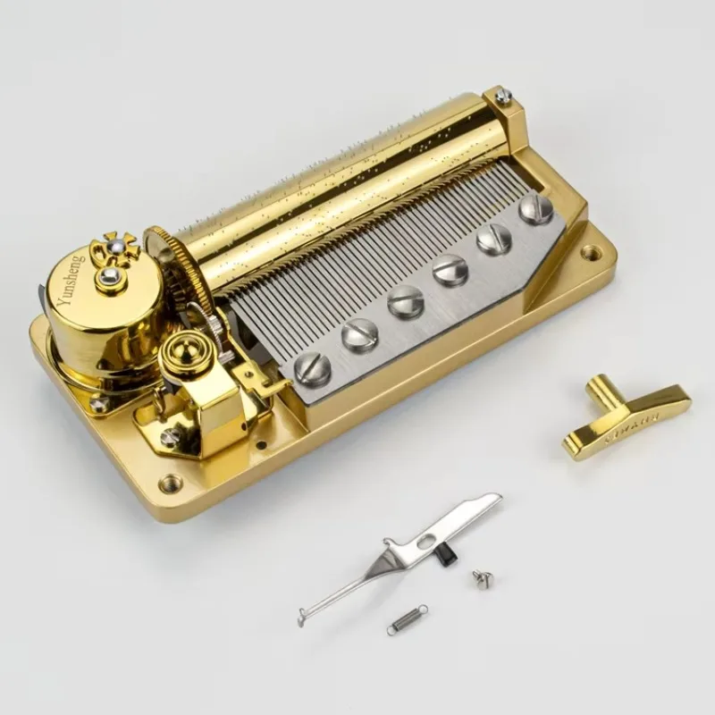 Luxury gold plated metal luxury 50 music notes music box long time