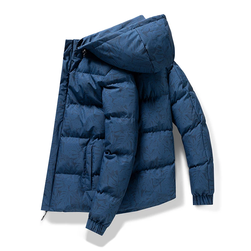 Herrenmantel Winter Baumwolle gefütterte Jacke mit Kapuze warme Tarnung verdickte und Daunenjacke aus Baumwolle