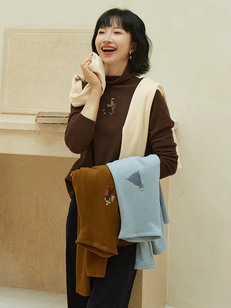 

Теплая самонагревающаяся двусторонняя бархатная футболка с принтом Base irt, женская длинная зимняя новая футболка обычной длины для поездок на работу