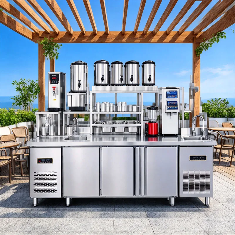 Multi Functional Bubble Tea Station Stainless Steel For Commercial Kitchen Customized