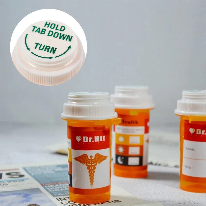 New【50ML Push Down & Turn Vial Container Pocket Plastic Storage Stash Jar Pill Bottle Case Box Herb Container】