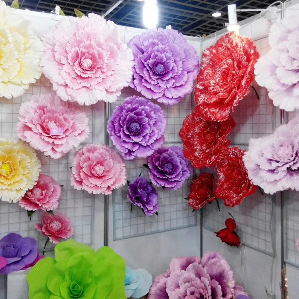 NEW Silk Artificial Peony Artificial Flowers Giant Large Flower Background Fake Flowers 30cm Peony Branch Road