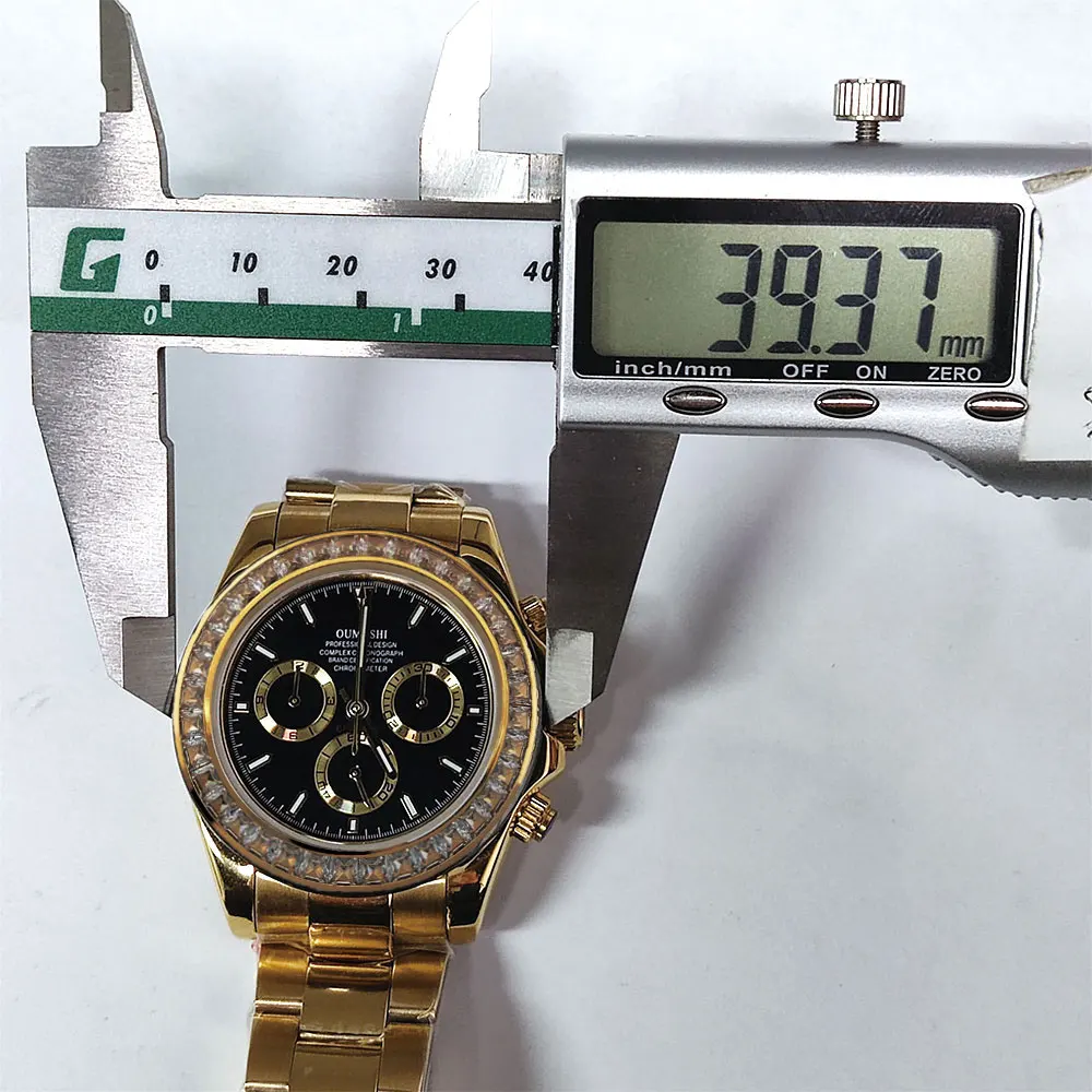 นาฬิกาข้อมือผู้ชายหรูหราขนาด 39 มม. รุ่นใหม่ โครโนกราฟ นาฬิกากันน้ำ ระบบกลไก กระจกแซฟไฟร์ กลไก 7750 / 4613D