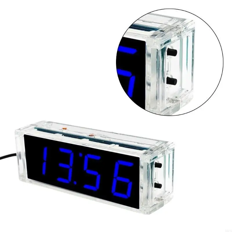 X9FA DIY Digital LED Clock Set Light Control Temperature Date Time Display with Case