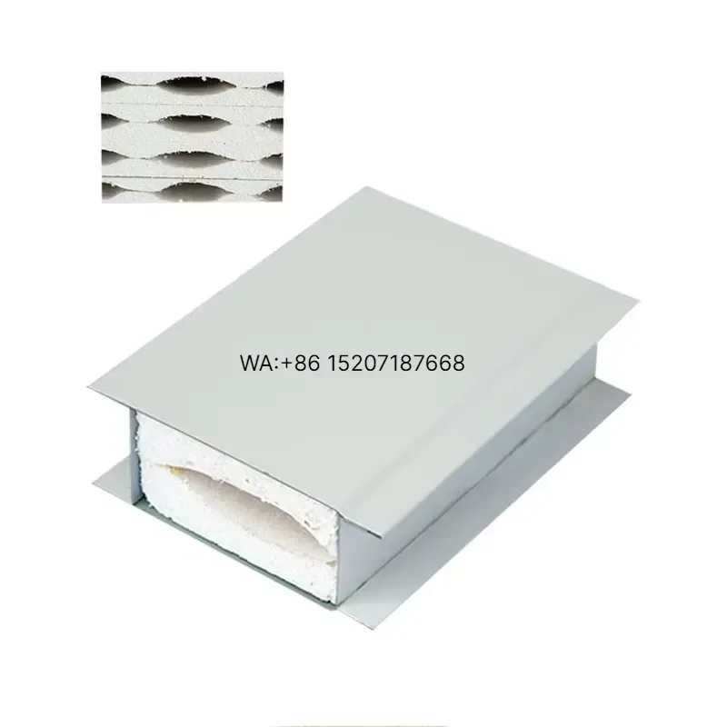 Wmwmnu Wholesale High Quality A-level Fireproof Waterproof Rock Wool Glass Wool Core Sandwich Panel Color Steel 50-100mm