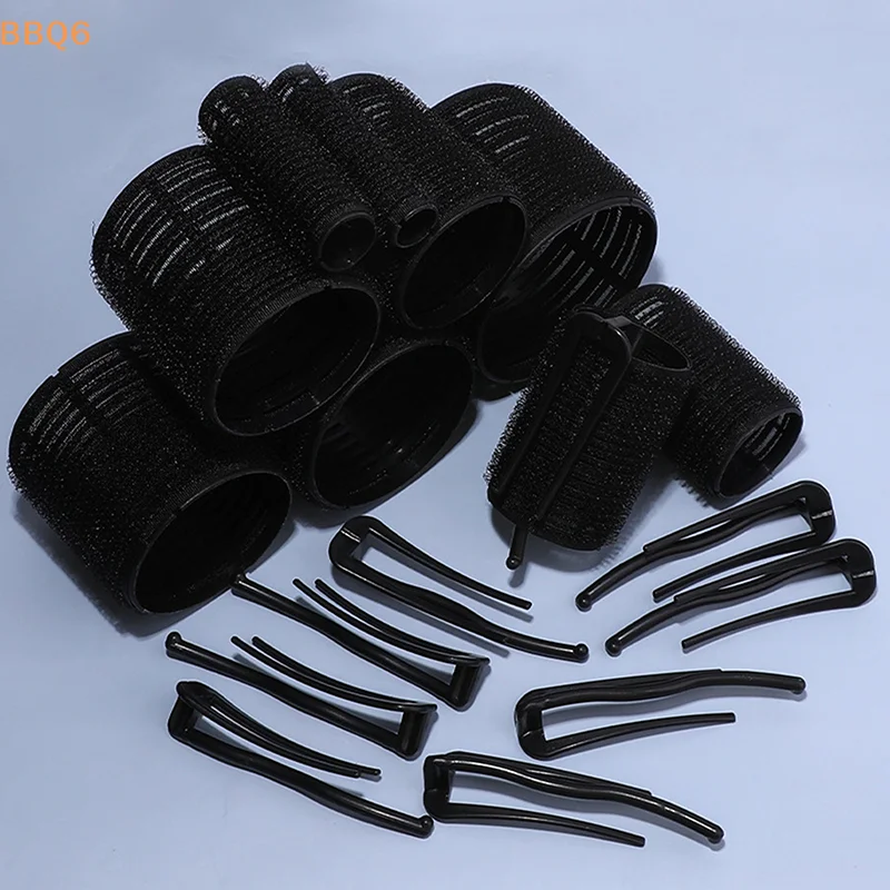 1 pièce Bigoudis auto-adhésifs noirs pour racines de cheveux, volumisants, avec pinces, accessoires de coiffure