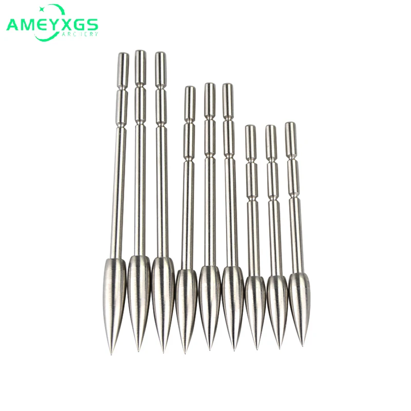 

12pcs Archery Arrowhead 80/100/120 Grain ID 3.2mm Stainless Steel Fit DIY Arrow Shaft for Bow Shooting Hunting Accessories
