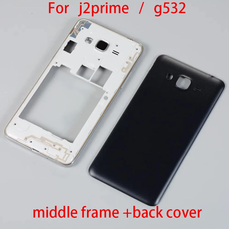 g532 Phone Housing Case For Samsung Galaxy J2 Prime SM-G532F G532 Middle frame Chassis Battery Back Lid Door Cover +side buttons