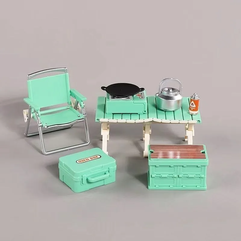 

1：12 Mini Picnic Food SetTiny Camping Diorama with Detailed Accessories for Dollhouse & Shelf Display
