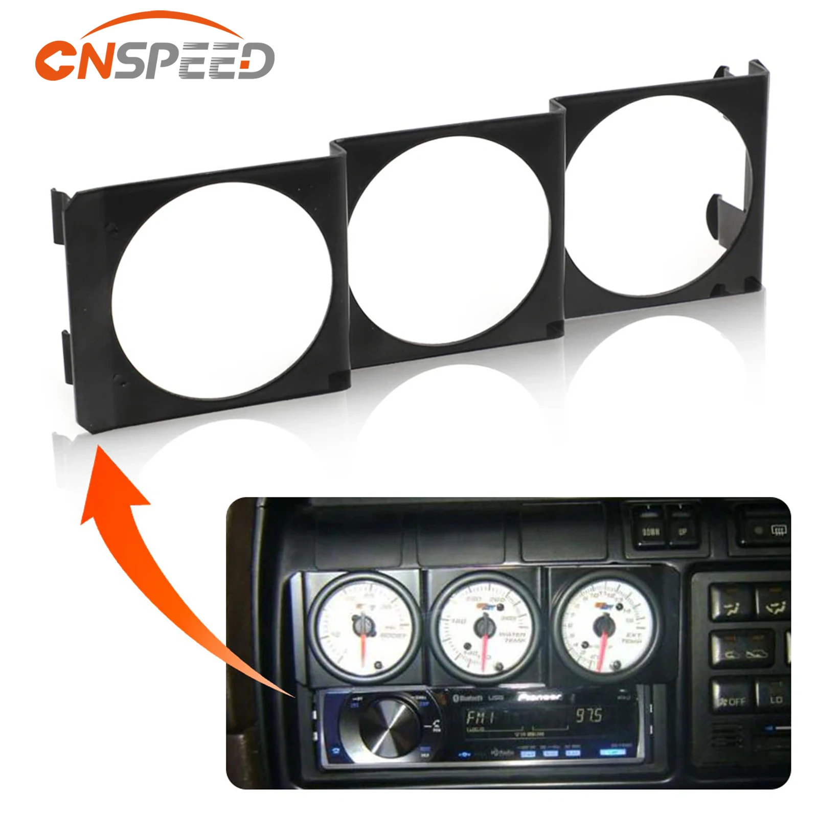 Uniwersalny 3-otworowy 52 mm pojedynczy DIN Radio Slot Pod Auto Triple Gauge Meter Panel Mount Black Dash Panel Pod