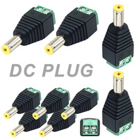 5/20Pcs Solderless DC Power Plug 5.5*2.1mm 5.5*2.5mm DC Plug Connector with Screw Fastening Terminal for Audio Video Adapter