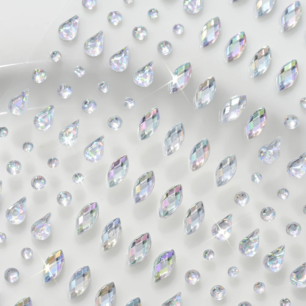 1 قطعة ثلاثية الأبعاد المسيل للدموع الأحجار الكريمة الوجه الراين ملصق مزيج كريستال الماس الوجه العين الجسم لصاقات وشم ذاتية اللصق الوجه ديكور #2