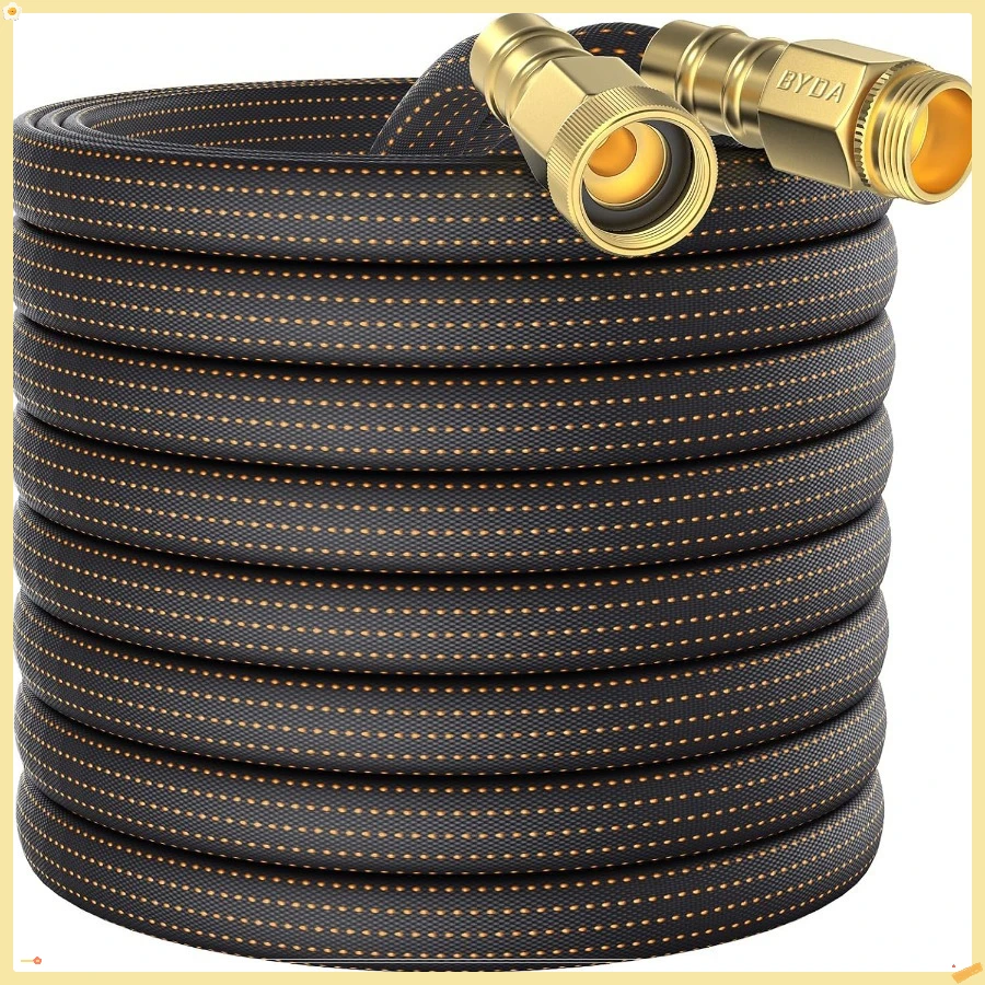 

10FT Lightweight Flexible Garden Hose,Non-Slip Handles,Non-kink Hose,Solid Brass Fitting for Boats, RV Water Hose ( 10 FT)