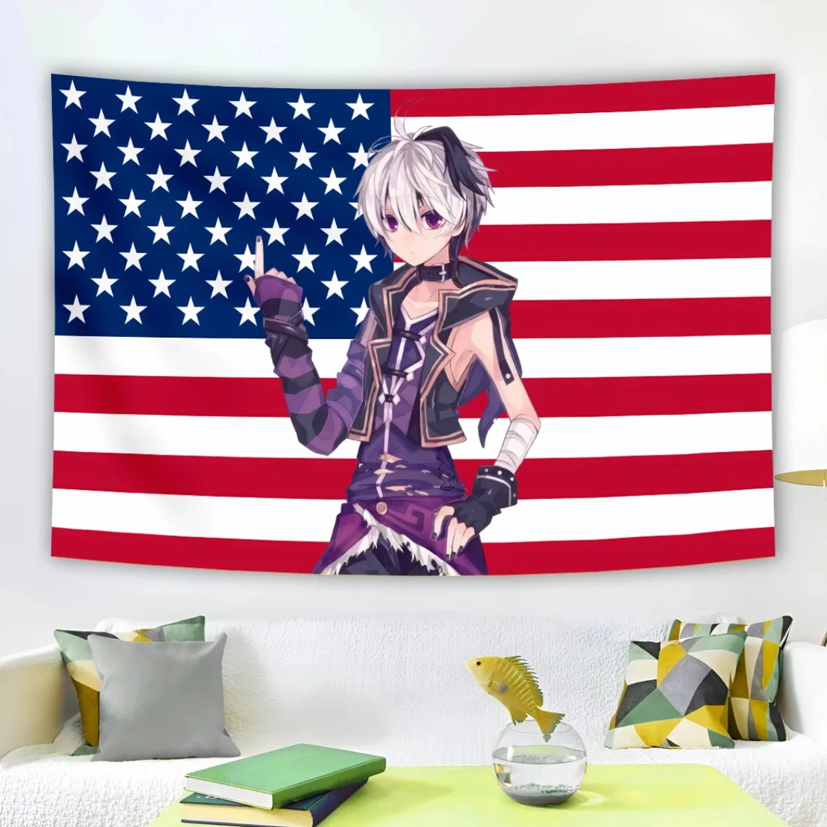 

V Flower Japan Anime Tapestry Pink Flags Gift Decorate Wall Tapestry Room Decor Aesthetic For Teen Girl Bedroom Dorm Banner