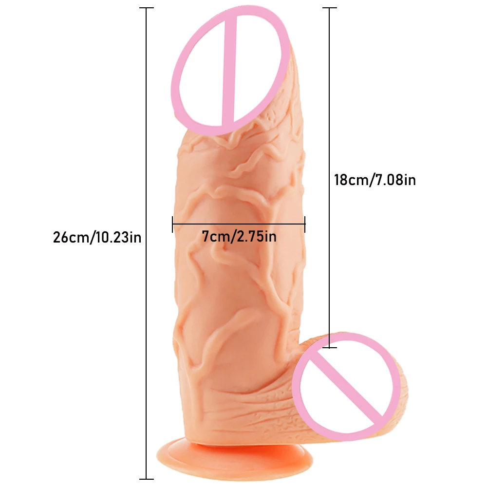 26*7CM Oversized Realistic Dildos Huge Soft Penis with Suction Cup Thick Phallus Erotic Dick Sex Toys for Women Masturbation