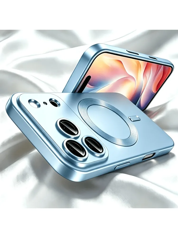 Luxuriöse Einfarbige Matte Magnetische Handyhülle für iPhone 18 17 16 15 14 13 12 11Pro Max Kabelloses Laden Kameraschutz Hülle