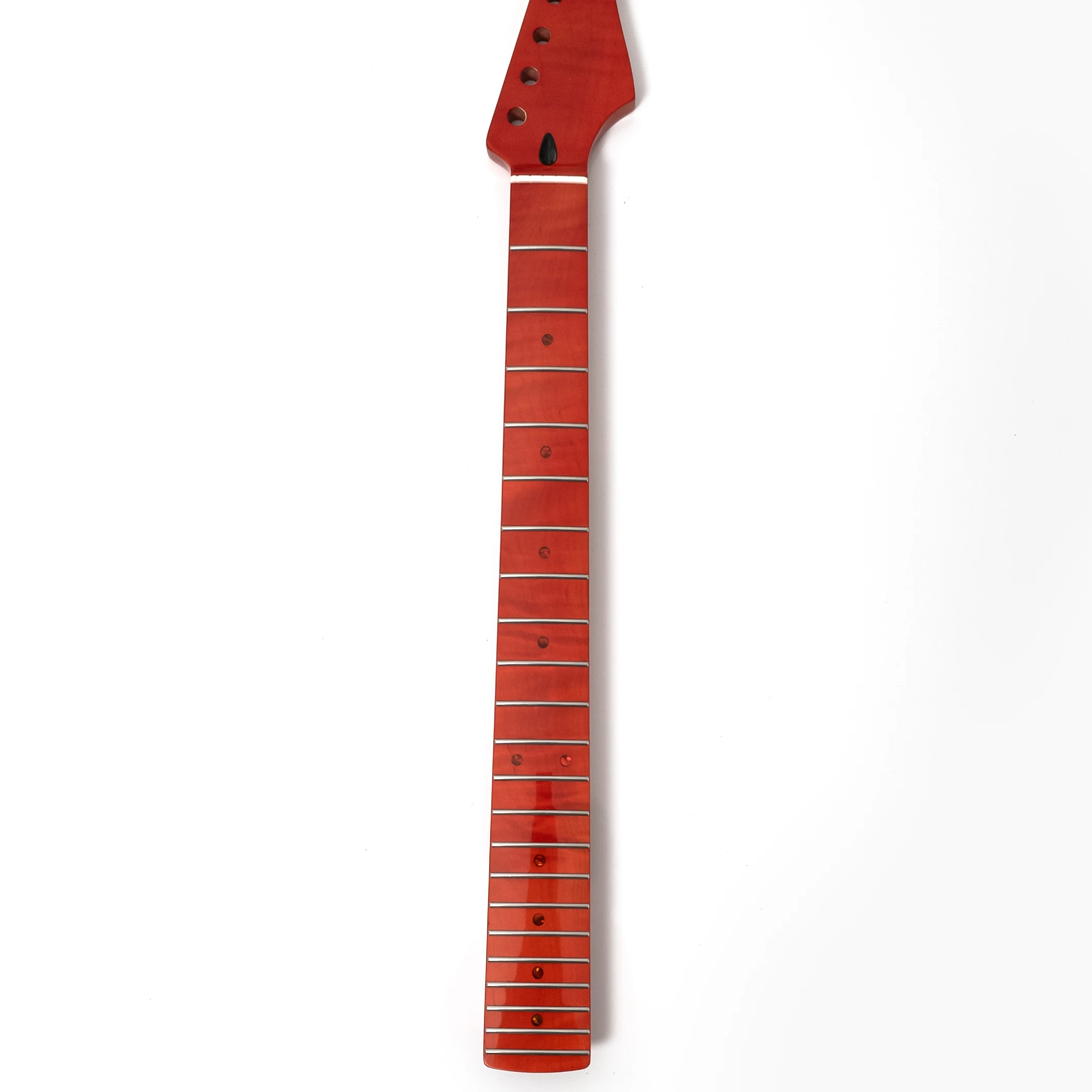 Electric Guitar Neck Gloss Red Maple Neck and Fingerboard 22 Stainless Steel Frets 25.5 Inch Scale Length Right-Handed