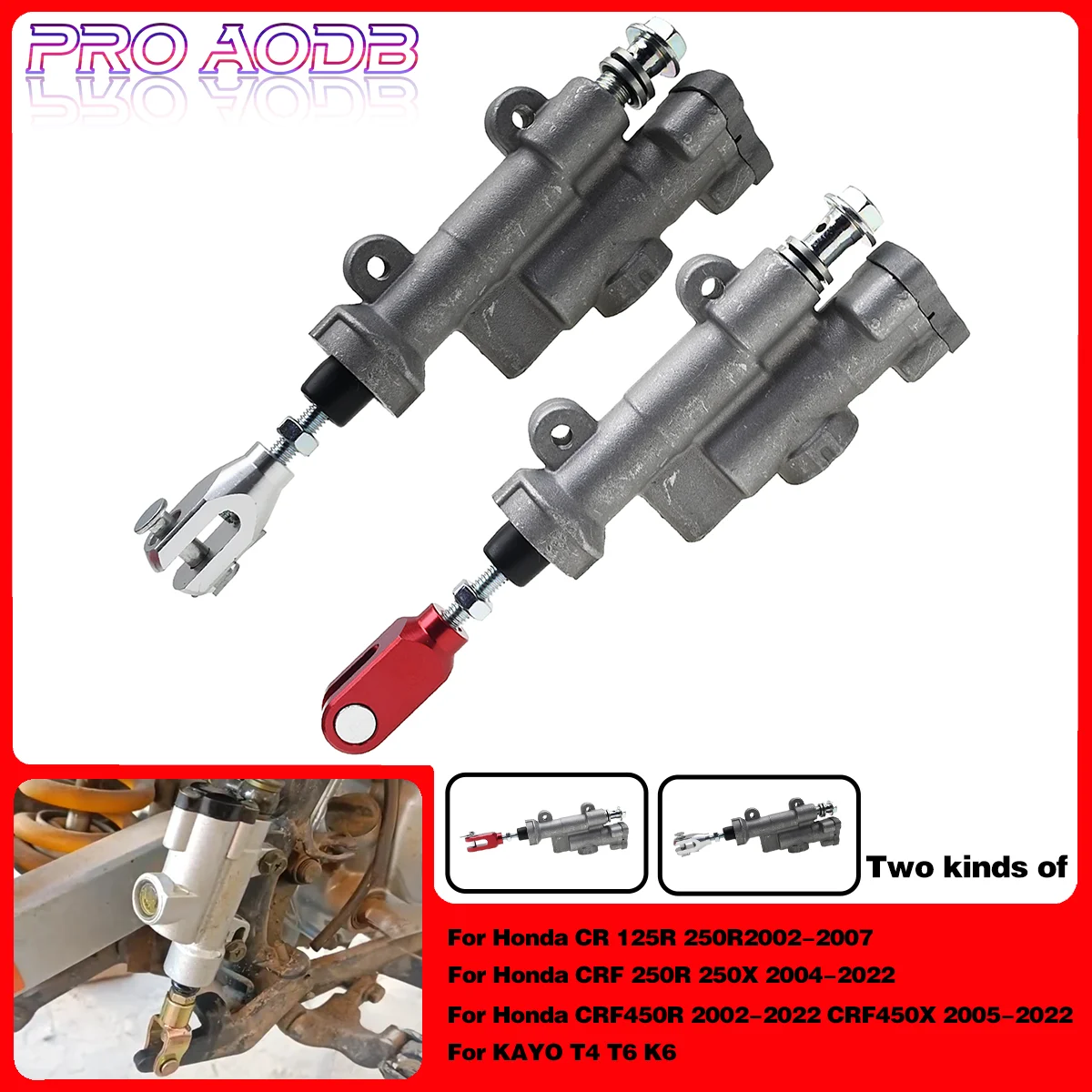 

For Honda CR CRF 125R 250R 250X 450R 450X 2002-2022 For KAYO T4 T6 K6 Dirt bike Motorcycle Rear Brake Master Cylinder Pump Fit