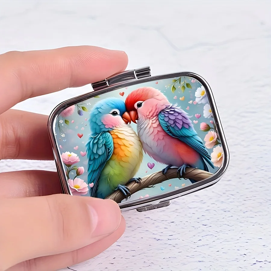 Portapillole "Birds in Love", 2 scomparti.