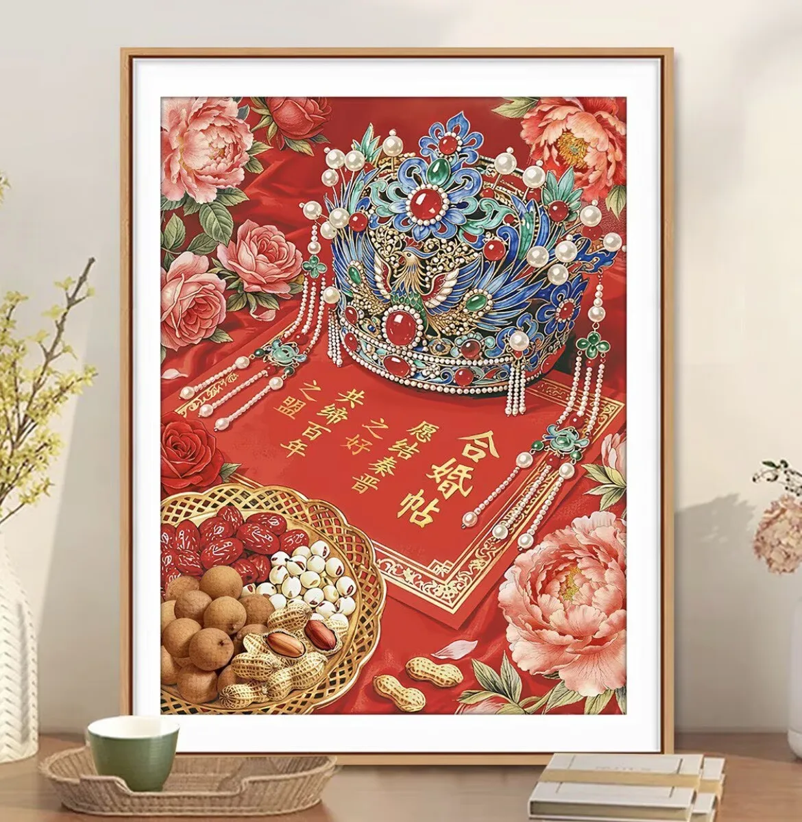 

Wedding Printed Kits Cross Stitch 11CT 9CT Embroidery DIY Cotton Needlework Sets Crafts With Needles 58 Colors