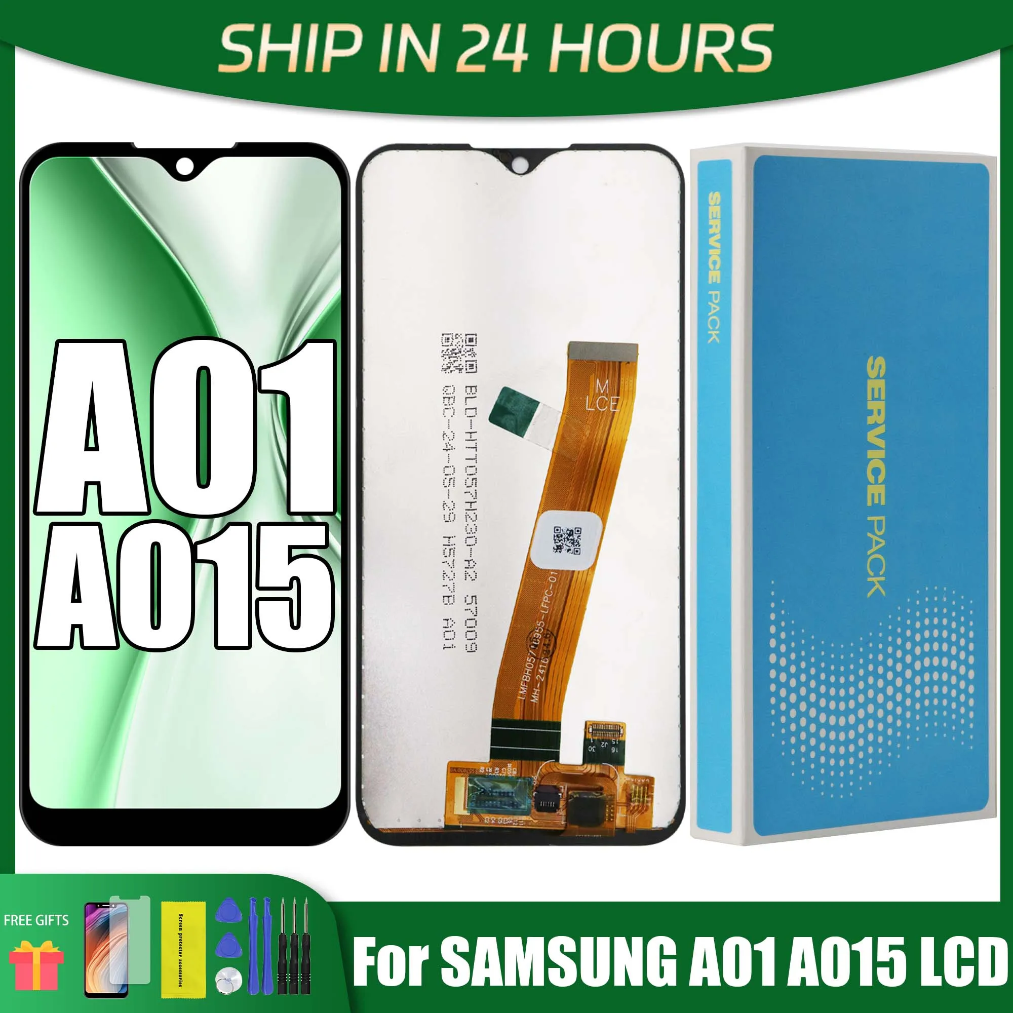 Pantalla de 5,7 pulgadas para SAMSUNG A01 A015F A015G A015M A015 A015A A015U, conjunto de digitalizador de pantalla táctil LCD