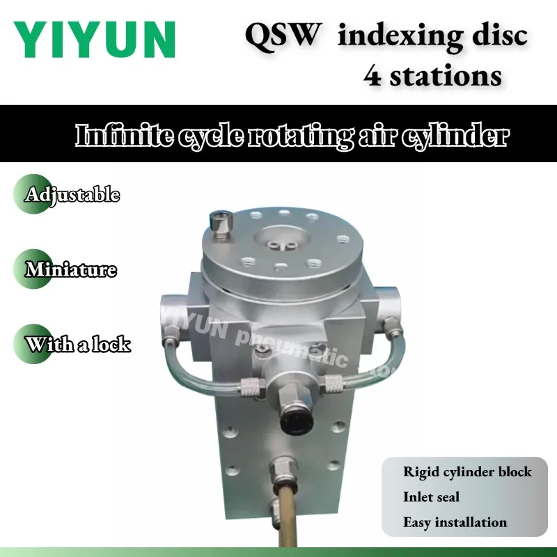 

QSW40-4 QSW50-4 QSW50-6 индексирующий диск, 4 станции, бесконечный цикл, вращающийся воздушный цилиндр QSW, пневматический инструмент