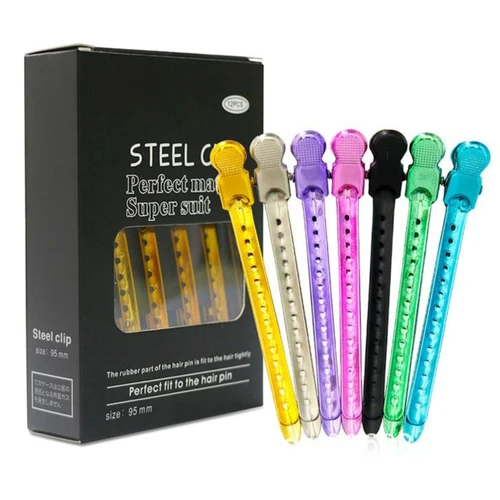 Imagen 2 del producto 12 pinzas para el cabello de acero inoxidable, pasadores profesionales de peluquería, horquillas planas de aluminio para peluquero, herramientas de estilismo para salón