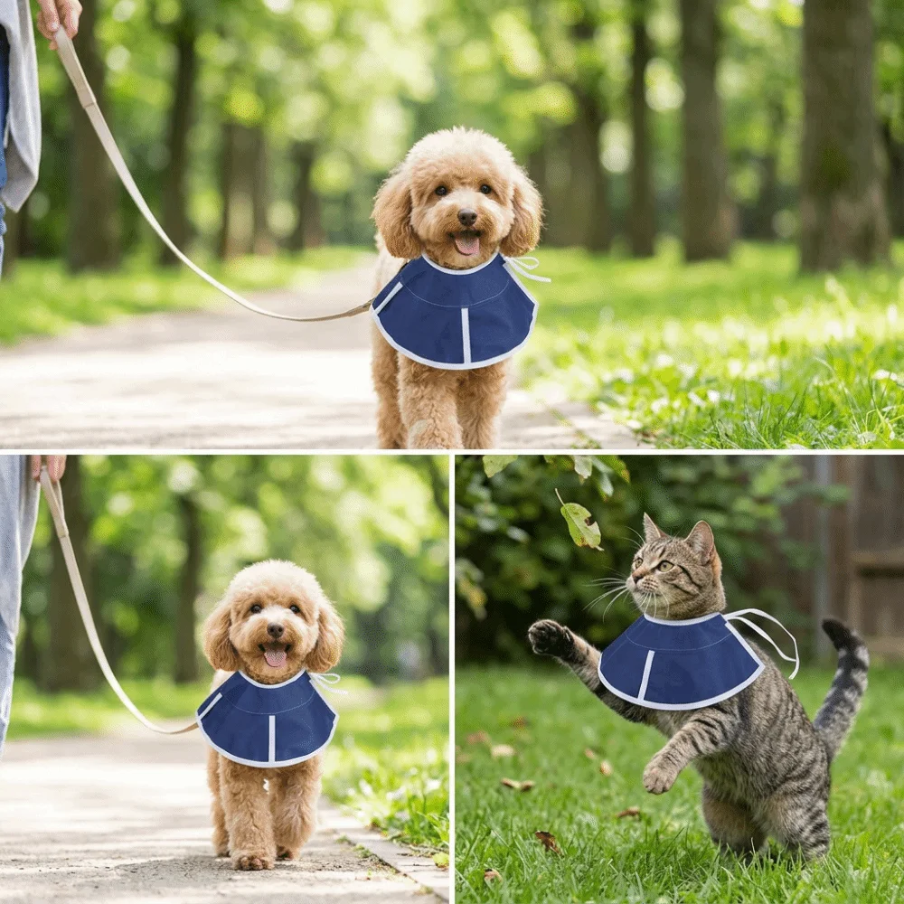 Flexible Surface Elizabethan Collar Extended Edge Soft Surface Pet Recovery Ring Adjustable Fit Portable Build Anti Lick Shield