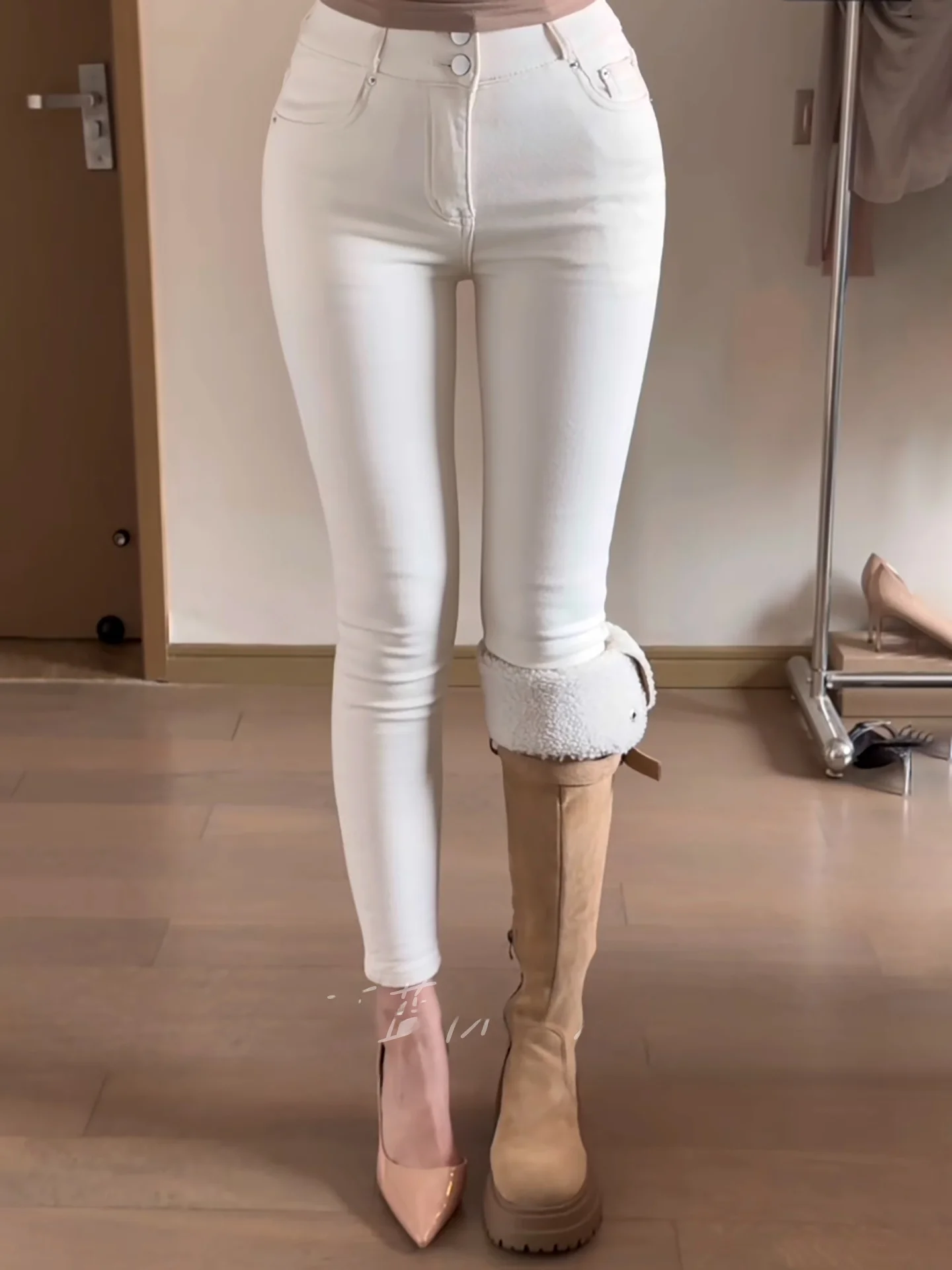 

Korean Style plus Size High Waist Cotton Stretch Denim Pants Women's Tight Fit Slimming Ankle Length Jeans Autumn Season