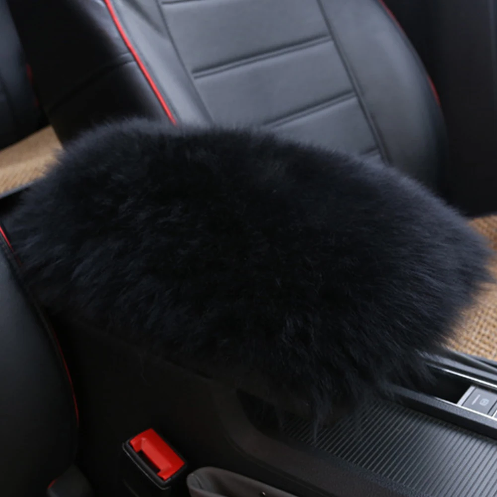 

1Piece Universal Car Armrests Cover Soft Sheepskin Wool Fur Car Center Console Armrests Pad Auto Interior Accessories