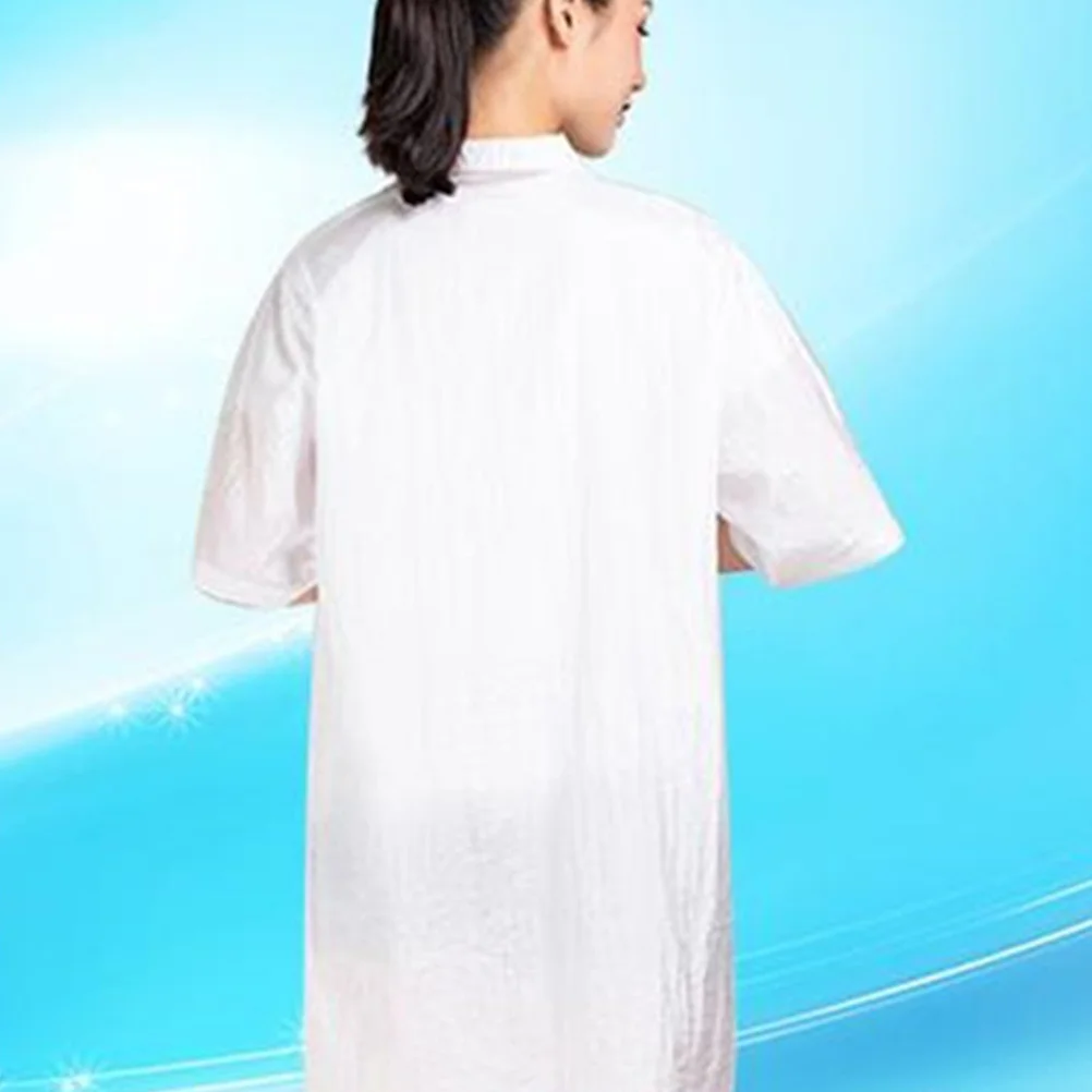 

Hair Dye Clothes White Xl Waterproof Soft Fabric Turn-Down Collar With Pocket For Easy Cleaning Durable Workwear For Men