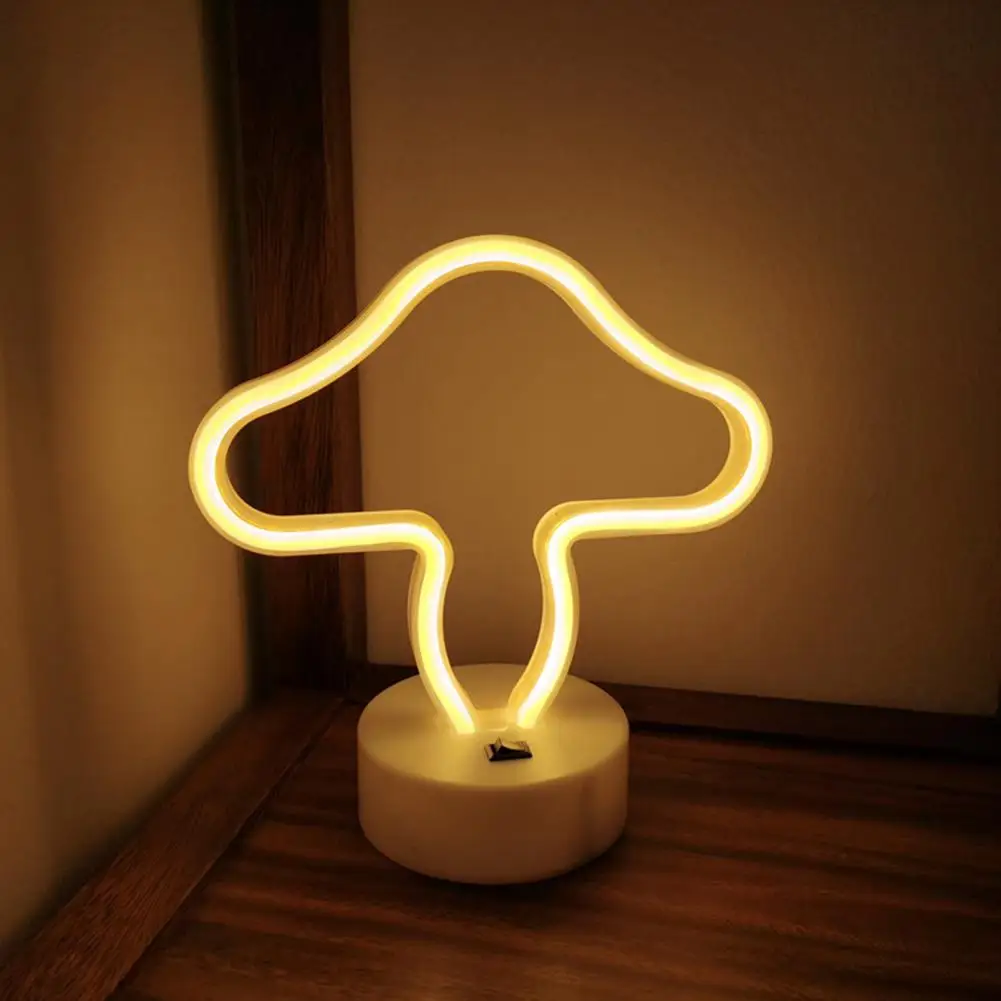 Decorative Neon Light Led Neon Light Stunning Angel Neon Sign Lamp Usb/battery Operated Mushroom Led Light for Non-glaring