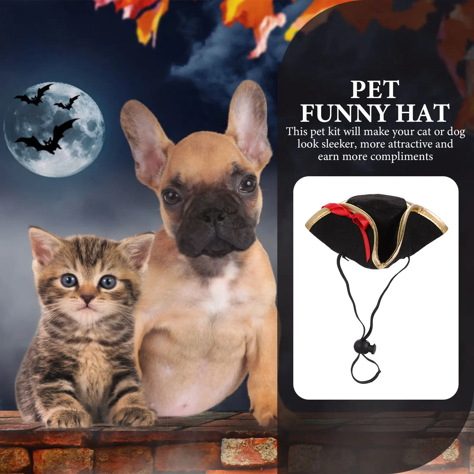 Pirate Theme Pet Hat Suitable for Puppies Kittens Daily Wear Holiday Festival Gathering Photo Prop Exquisite Adorable Puppy Cat