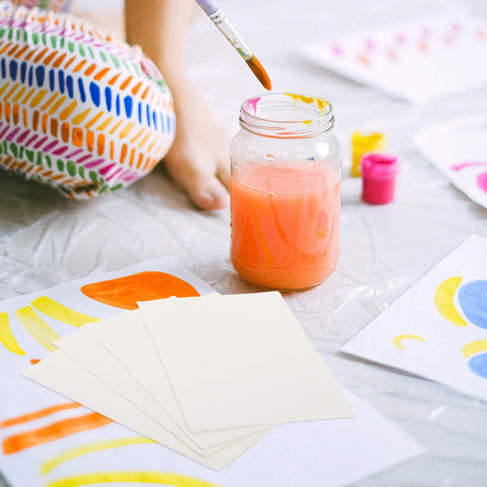 ورق ألوان مائية قطني 20 ورقة حافة مزخرفة مصنوعة يدويًا سميكة خشنة للرسم الفني الحرفي الاحترافي