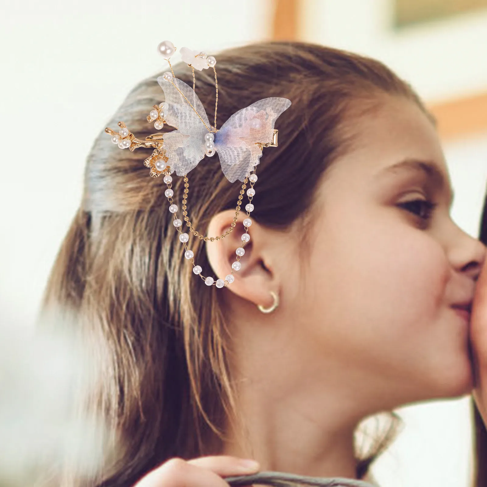 

2Pcs Butterfly Hair Clips Women Fashionable Elegant Lightweight No Pain Long Wear Compliment Winning Hair Accessories for Party