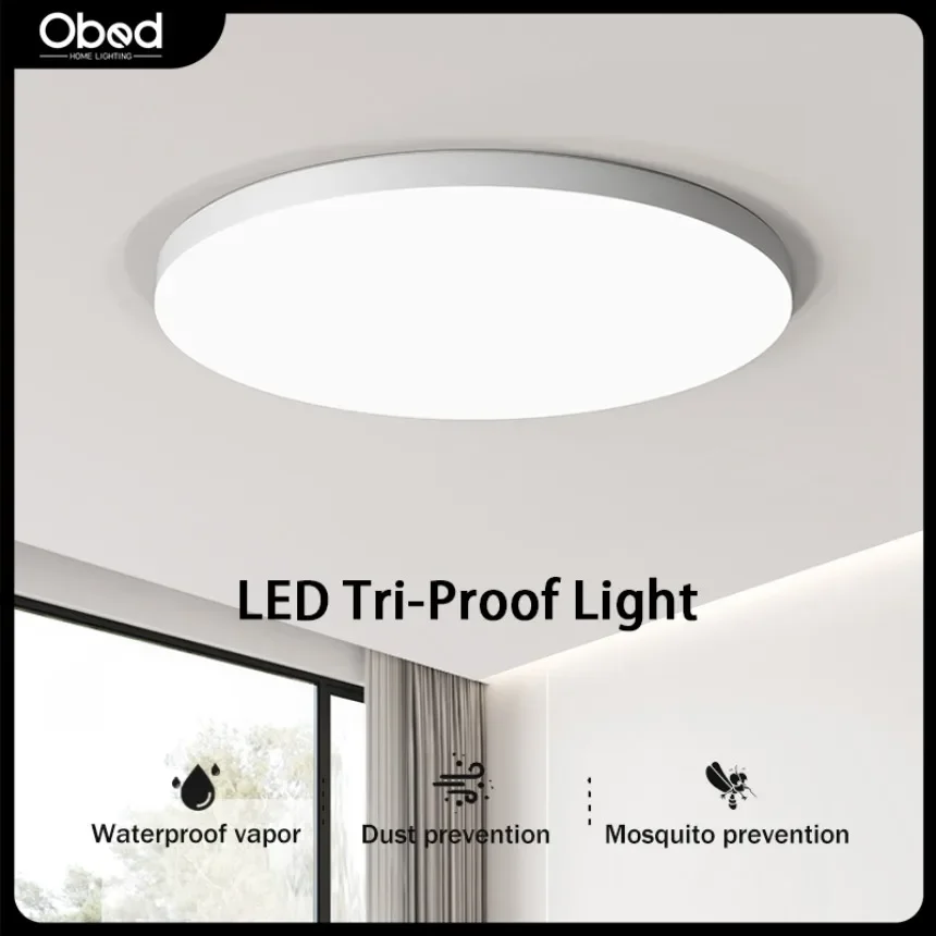 LED plafonnier Simple circulaire étanche et anti-poussière trois preuves lumière salon chambre salle de bain couloir maison lumière