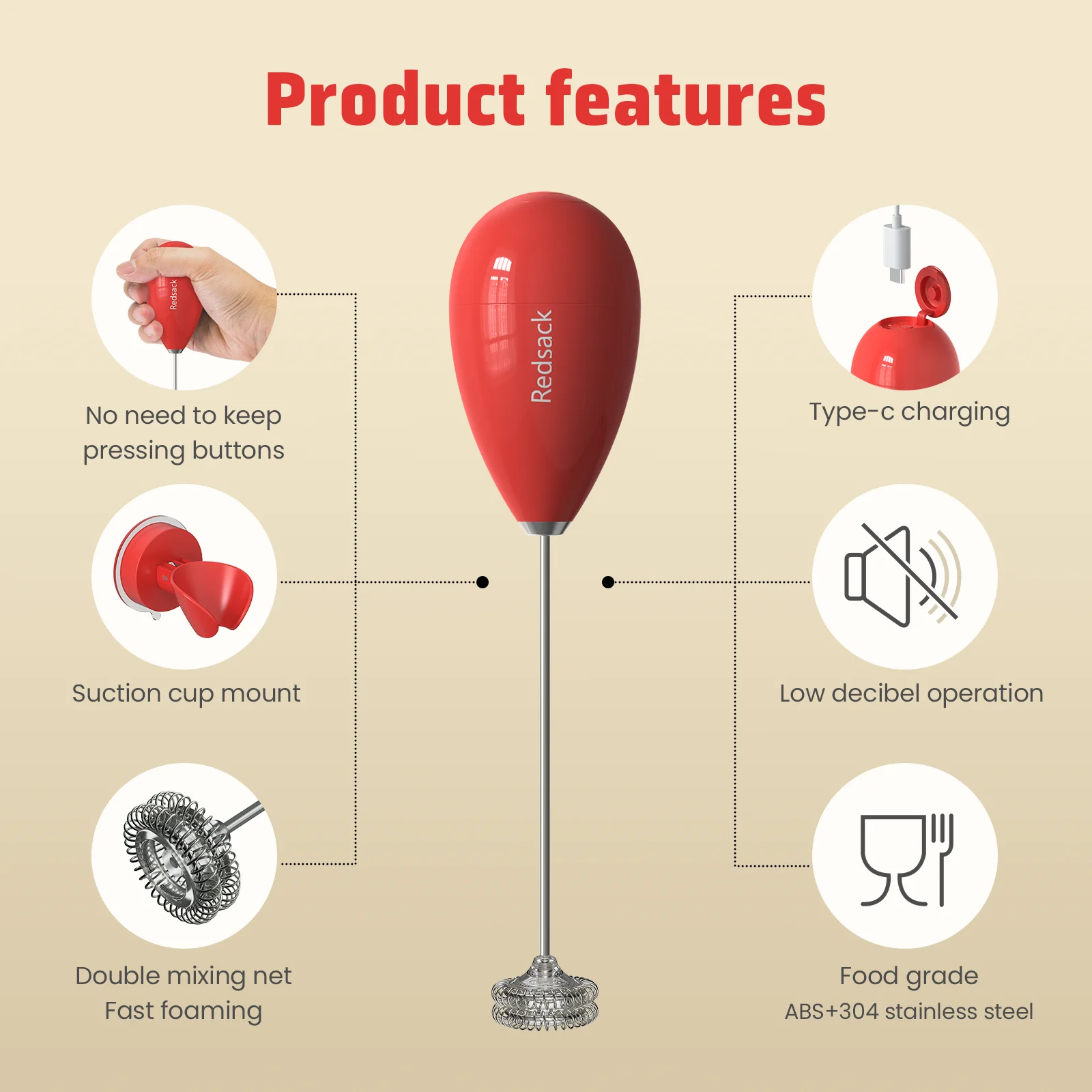 2025 Hot Sales Mini Electric Milk Frother for Baking Blender Coffee Milk Frother 2
