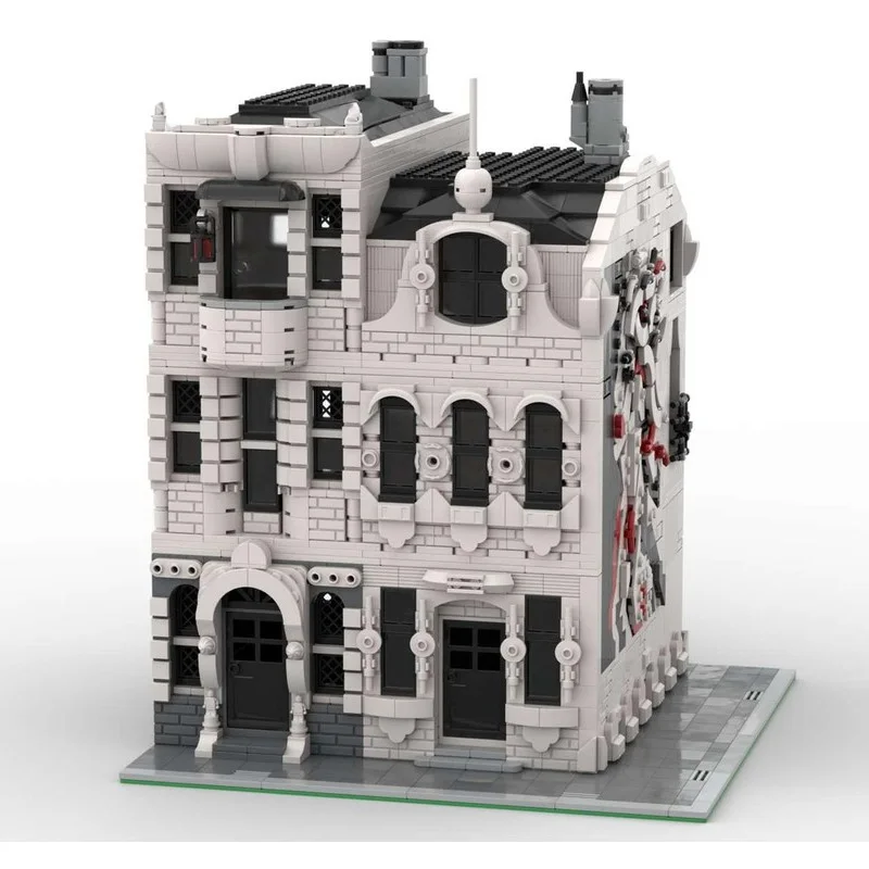 Zestaw do budowy miejskiego domu, zabawka z klocków DIY, prezent, model 247694 moc