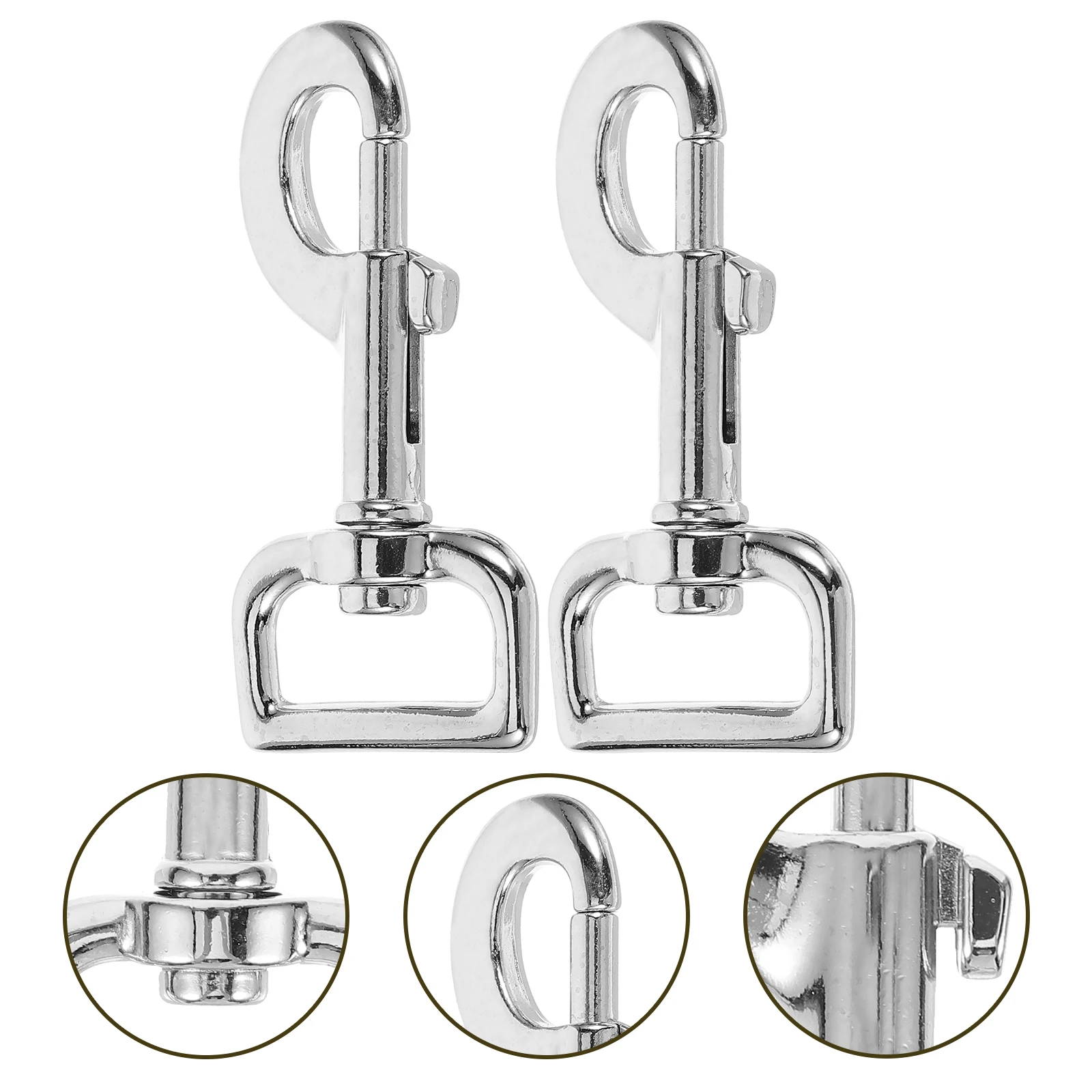 

2Pcs Dog Leash Clip Swivel Snap Hooks Stainless Steel Bolt Snap Heavy Duty Pet Leash Clasp Easy Use One Hand Operation Rotating