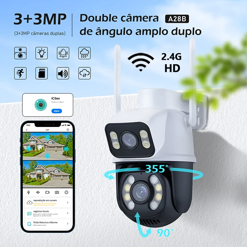3mp-3mpデュアルカメラ屋外wifiカメラai追跡ナイトビジョン360度監視カメラ-°-hdビジュアライゼーション