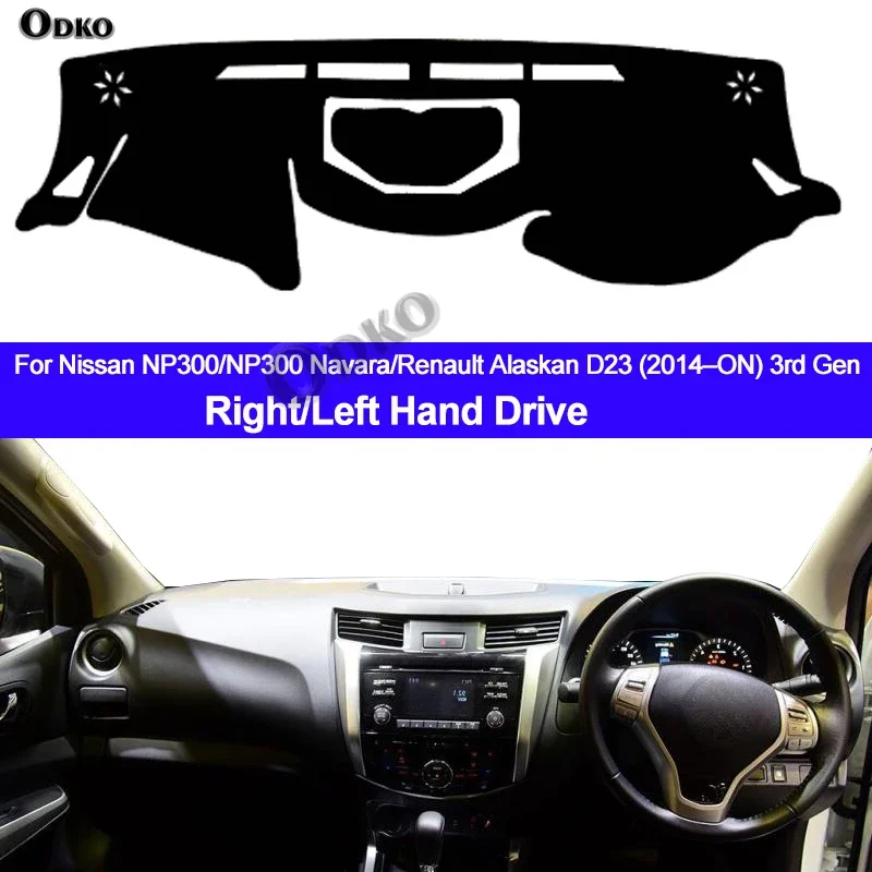 Car Dashboard Cover Dashmat  Carpet Dash Mat 2 Layers For Nissan NP300 Navara Renault Alaskan D23 2014 2015 2016 2017 2018 2019