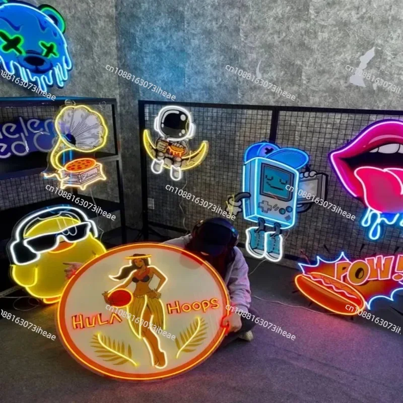 

Custom Store Business logo Led Neon Sign Printed Color Light up Sign Light Signboard Neon Light Sign for Indoor Decoration