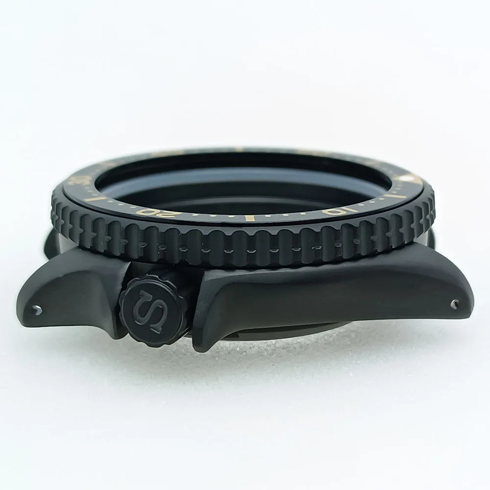 NH35 حالة 42 مللي متر ساعة فضي/أسود حالة التجميع الألومنيوم الحافة صالح NH35 NH36 الهاتفي ساعة حالة الياقوت الطائرة الزجاج 22 مللي متر حزام