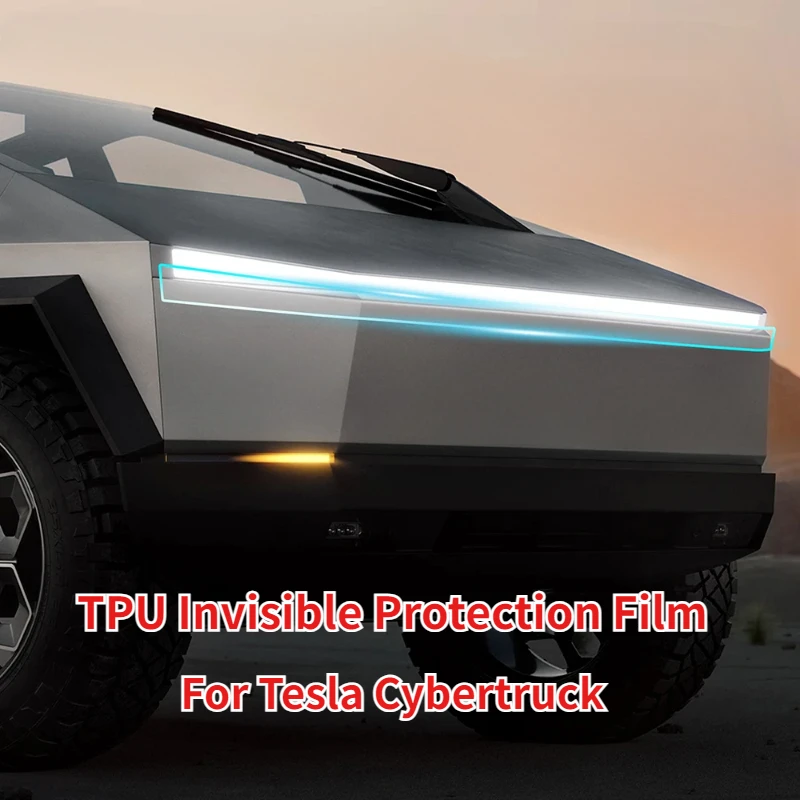 

Невидимая защитная пленка из ТПУ для Tesla Cybertruck 2024 2025-Up, комплект прозрачных наклеек на фару, автомобильные аксессуары против царапин